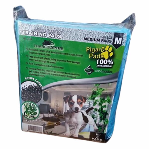 Pads De Mascotas Sanitario Con Carbón Y Eucalipto PIGARO 20 Cm X 15 Cm X 6 Cm - Imagen 3