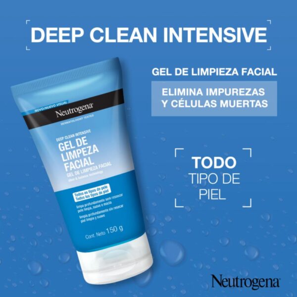 Gel Limpiador Facial Limpieza Profunda Deep Clean Intensive NEUTROGENA 150 G - Imagen 4