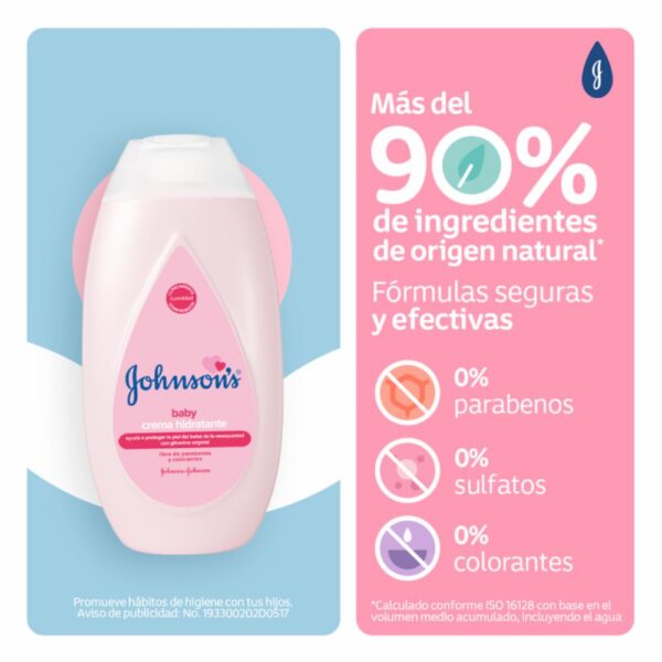 Crema Infantil Líquida Original Libre De Parabenos Y Colorantes JOHNSON´S BABY 200 Ml - Imagen 2