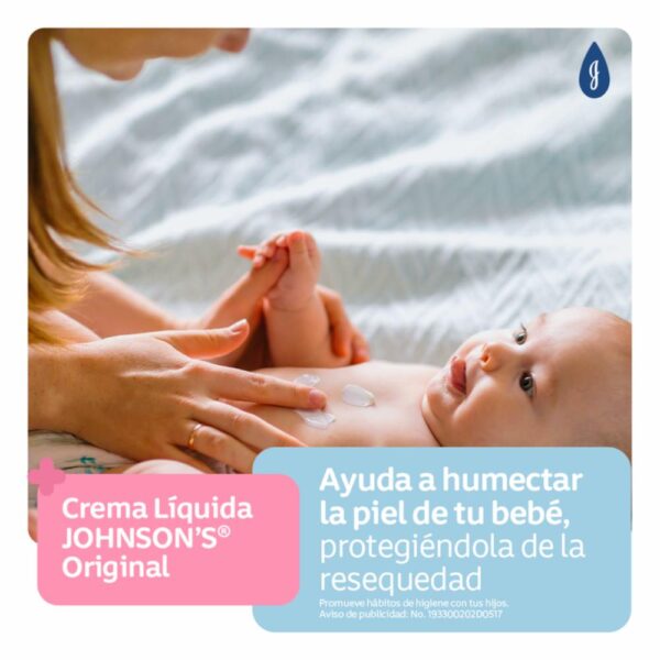 Crema Infantil Líquida Original Libre De Parabenos Y Colorantes JOHNSON´S BABY 200 Ml - Imagen 5