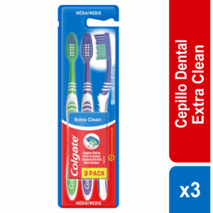 Cepillo Dental Extra Clean Cerdas Medianas COLGATE 1X3 Unidades