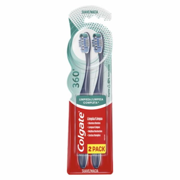 Cepillo Dental 360 Cerdas Suaves COLGATE X2 Uds