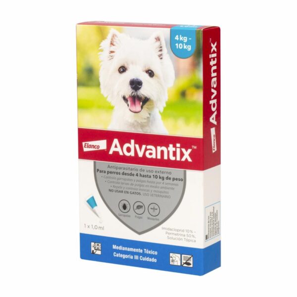 Pipeta Antiparasitario Para Perros De 4-10Kg ADVANTIX 1 Ml - Imagen 2