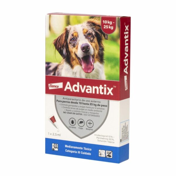 Pipeta Antiparasitario Para Perros De 10-25Kg ADVANTIX 2,5 Ml - Imagen 2