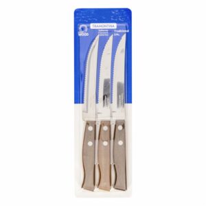 Set De Cubiertos Cuchillos Para Asado Tradicional 3 Puestos TRAMONTINA 3 Piezas