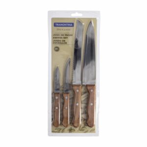 Juego De Cuchillos Madera TRAMONTINA 4 Piezas