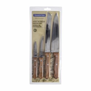 Juego De Cuchillos Madera TRAMONTINA 4 Piezas