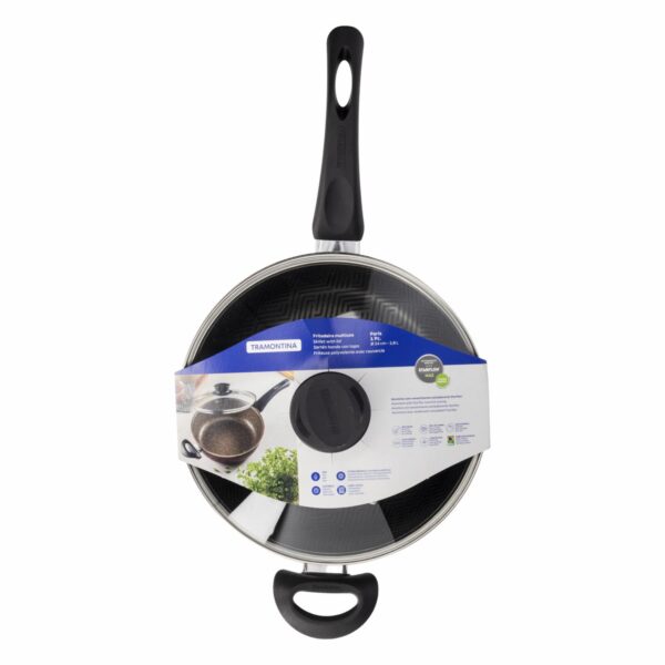 Sartén Hondo Con Tapa Paris Negro TRAMONTINA 24  Cm - Imagen 4