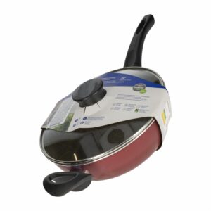 Sartén Hondo Con Tapa Paris Rojo TRAMONTINA 24 Cm