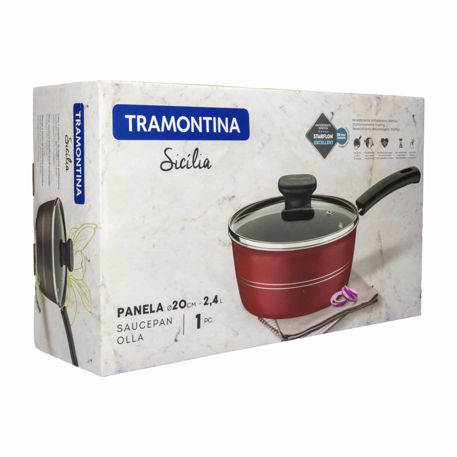 Olla Sicilia Roja TRAMONTINA 20 Cm - Imagen 4