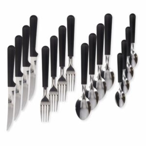 Juego De Cubiertos Mango Negro Línea Tulum 6 Puestos TRAMONTINA 24 Piezas