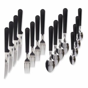 Juego De Cubiertos Mango Negro Línea Tulum 6 Puestos TRAMONTINA 24 Piezas