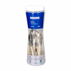 Juego De Cubiertos Mango Beige Línea Leme 4 Puestos TRAMONTINA 16 Piezas