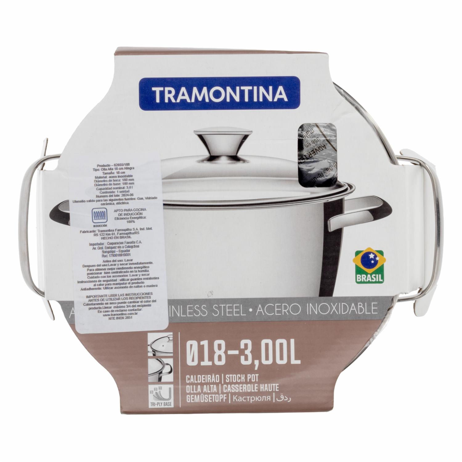 Olla De Inducción Alta Modelo Allegra TRAMONTINA 18 Cm