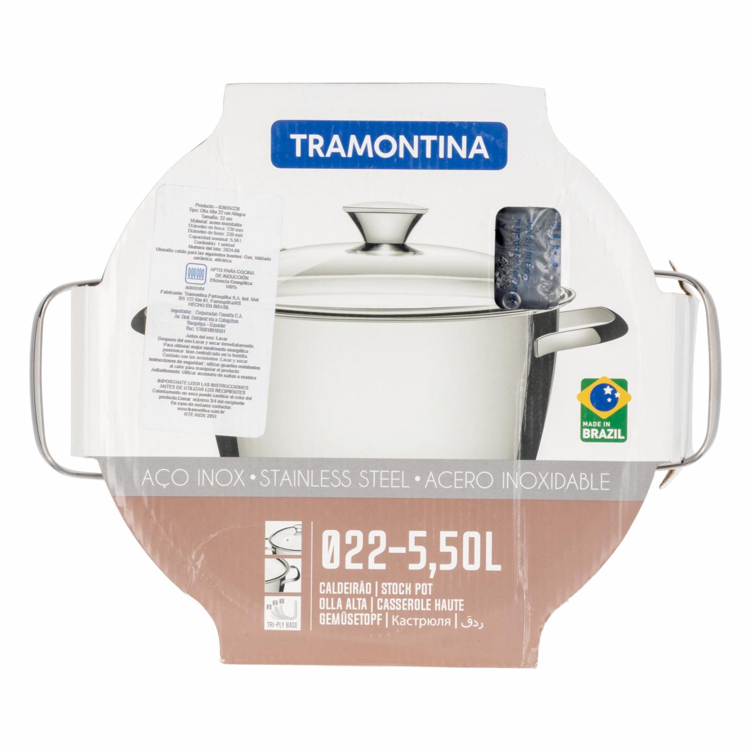 Olla De Inducción Alta Diseño Allegra TRAMONTINA 22 Cm - Imagen 4