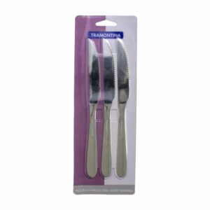 Set De Cubiertos Cuchillos Para Asado Diseño Hawái 3 Puestos TRAMONTINA 3 Piezas