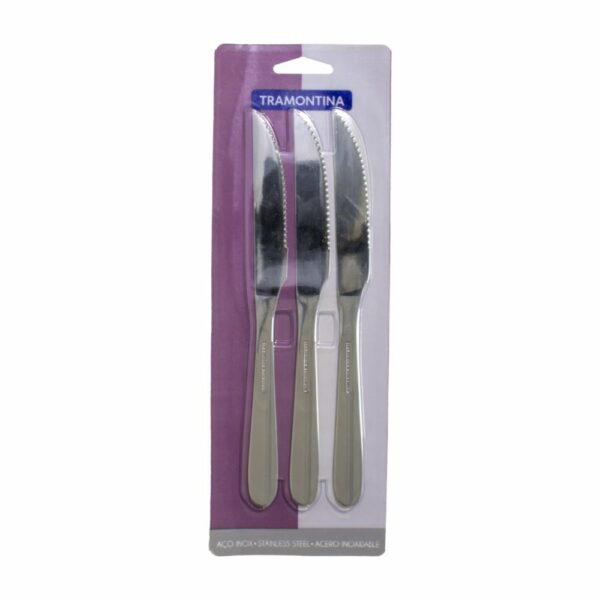 Set De Cubiertos Cuchillos Para Asado Diseño Hawái 3 Puestos TRAMONTINA 3 Piezas