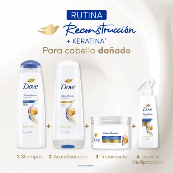 Shampoo Para Cabello Reconstrucción Completa DOVE 200 Ml - Imagen 4