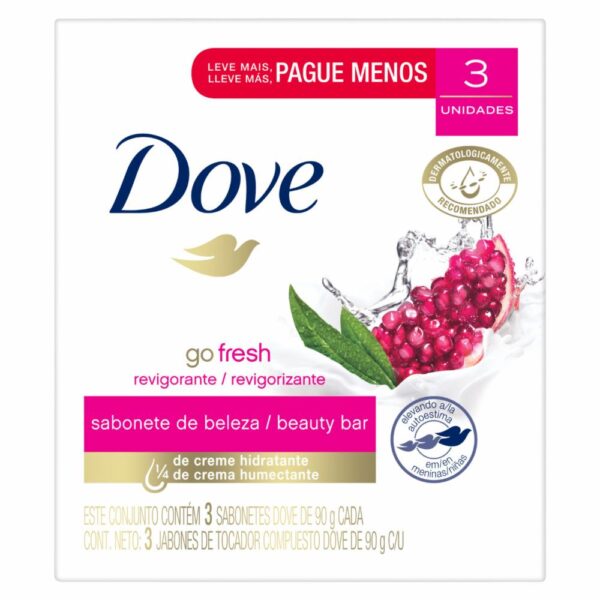 Jabón En Barra Revigorizante Con Extracto De Granada DOVE 3 X 90 G - Imagen 2
