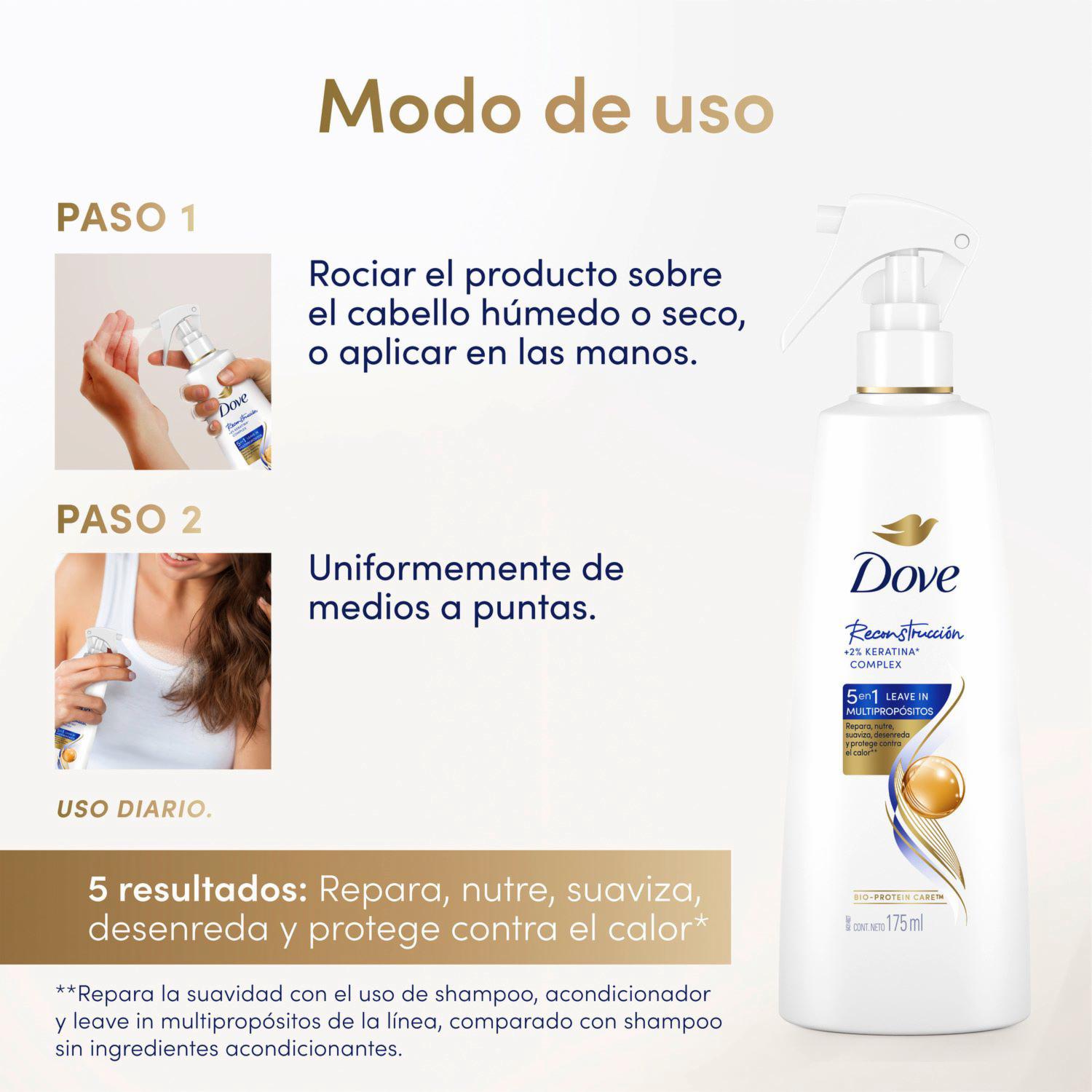 Multiprotector De Cabello Regeneración Keratina Complex DOVE 175 Ml - Imagen 4