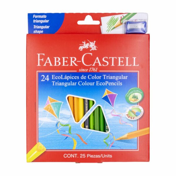 Lápices De Colores Triangulares Con Sacapuntas FABER CASTELL X 24 Uds
