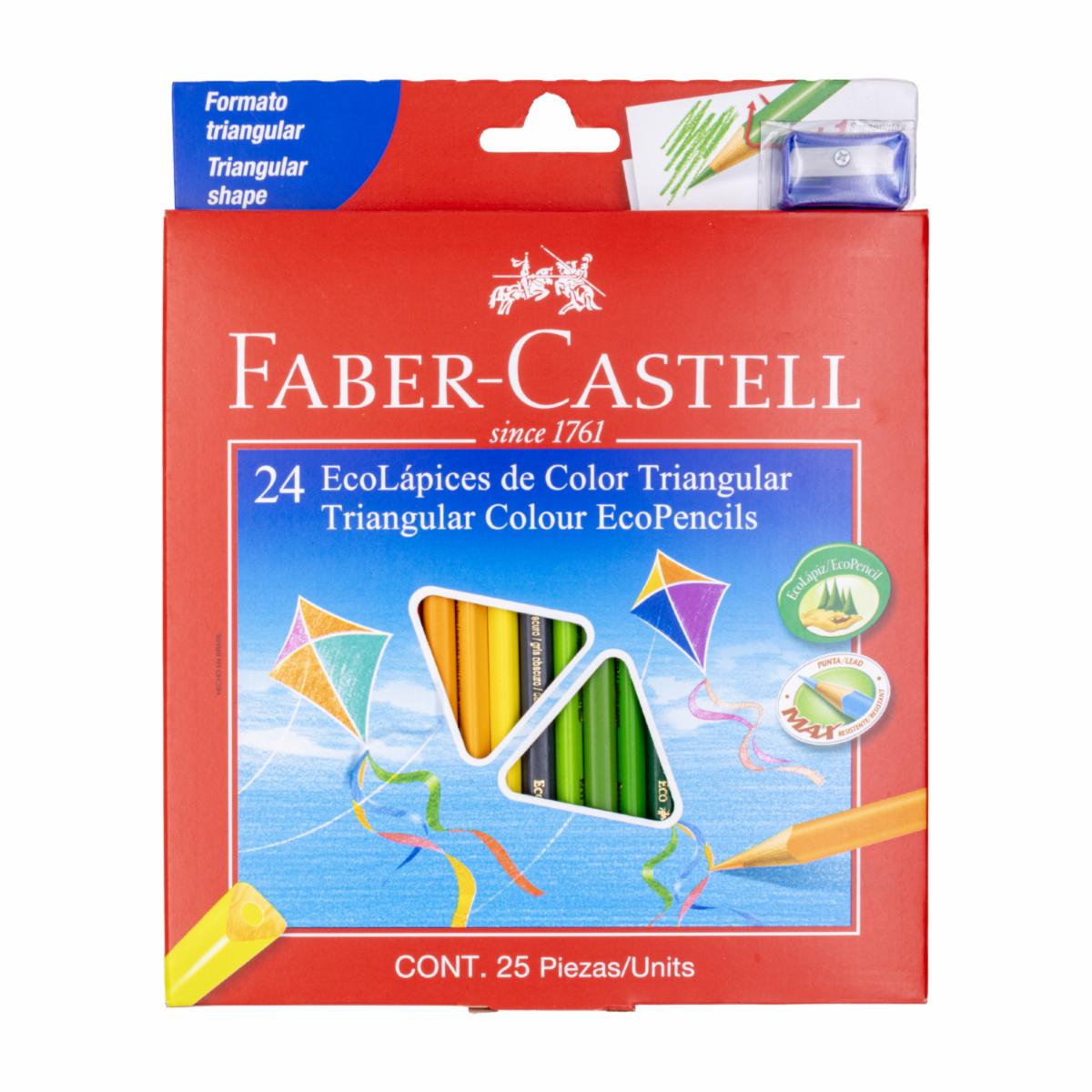 Lápices De Colores Triangulares Con Sacapuntas FABER-CASTELL X 24 Uds