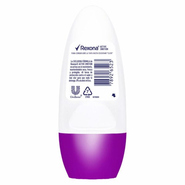 Desodorante Roll On Para Dama Active Emotion REXONA 50 Ml - Imagen 2