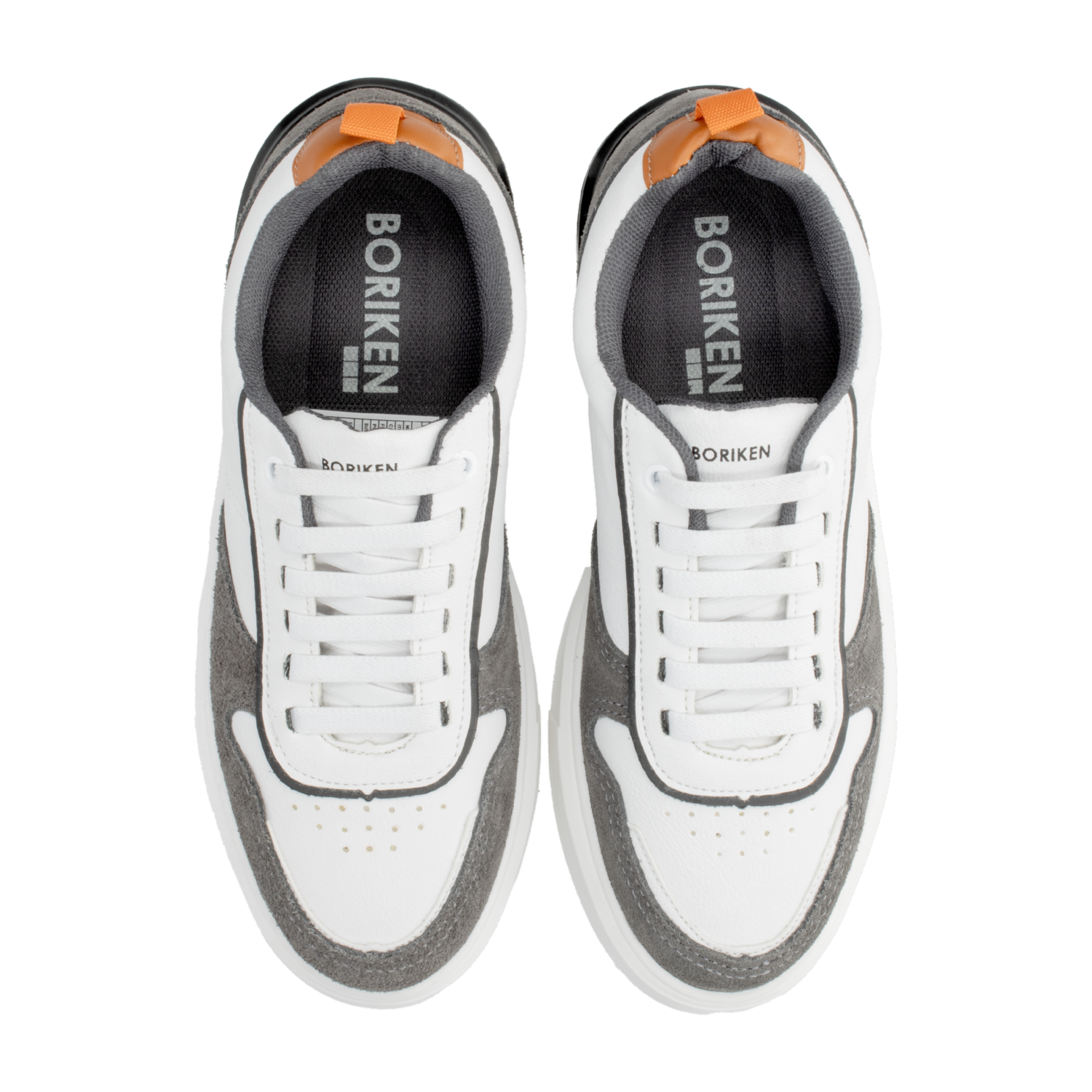 Zapatos Casual Blanco Con Gris Cordón BORIKEN