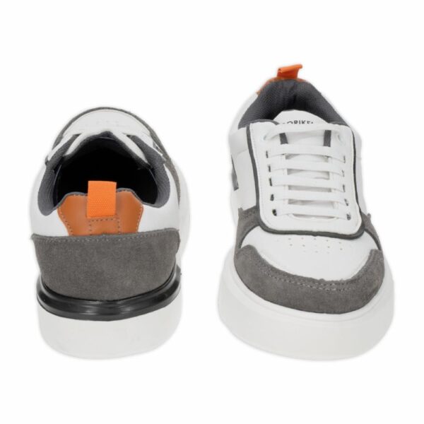 Zapato Casual Blanco Con Gris Cordón - Imagen 3