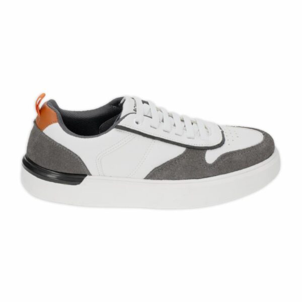 Zapato Casual Blanco Con Gris Cordón - Imagen 4