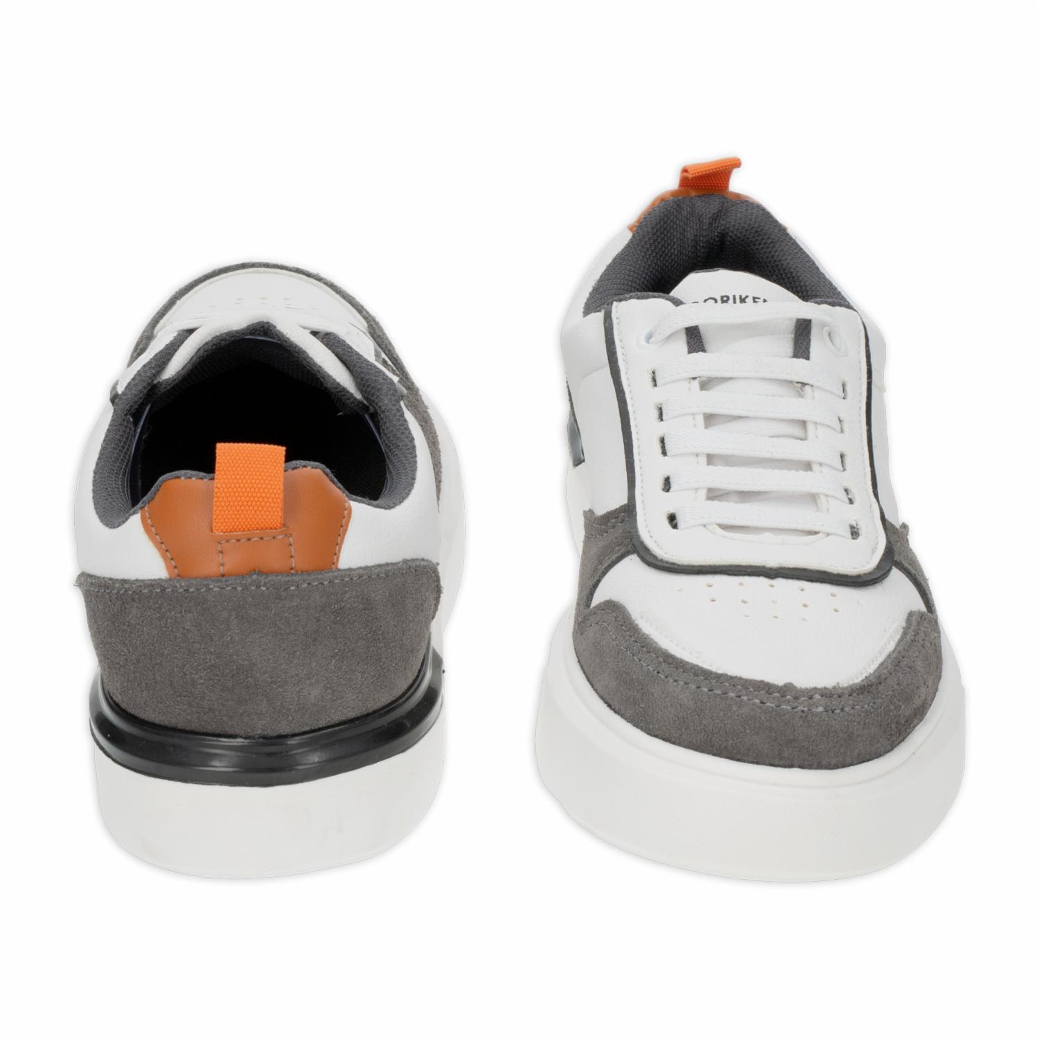 Zapato Casual Blanco Con Gris Cordón BORIKEN - Imagen 3