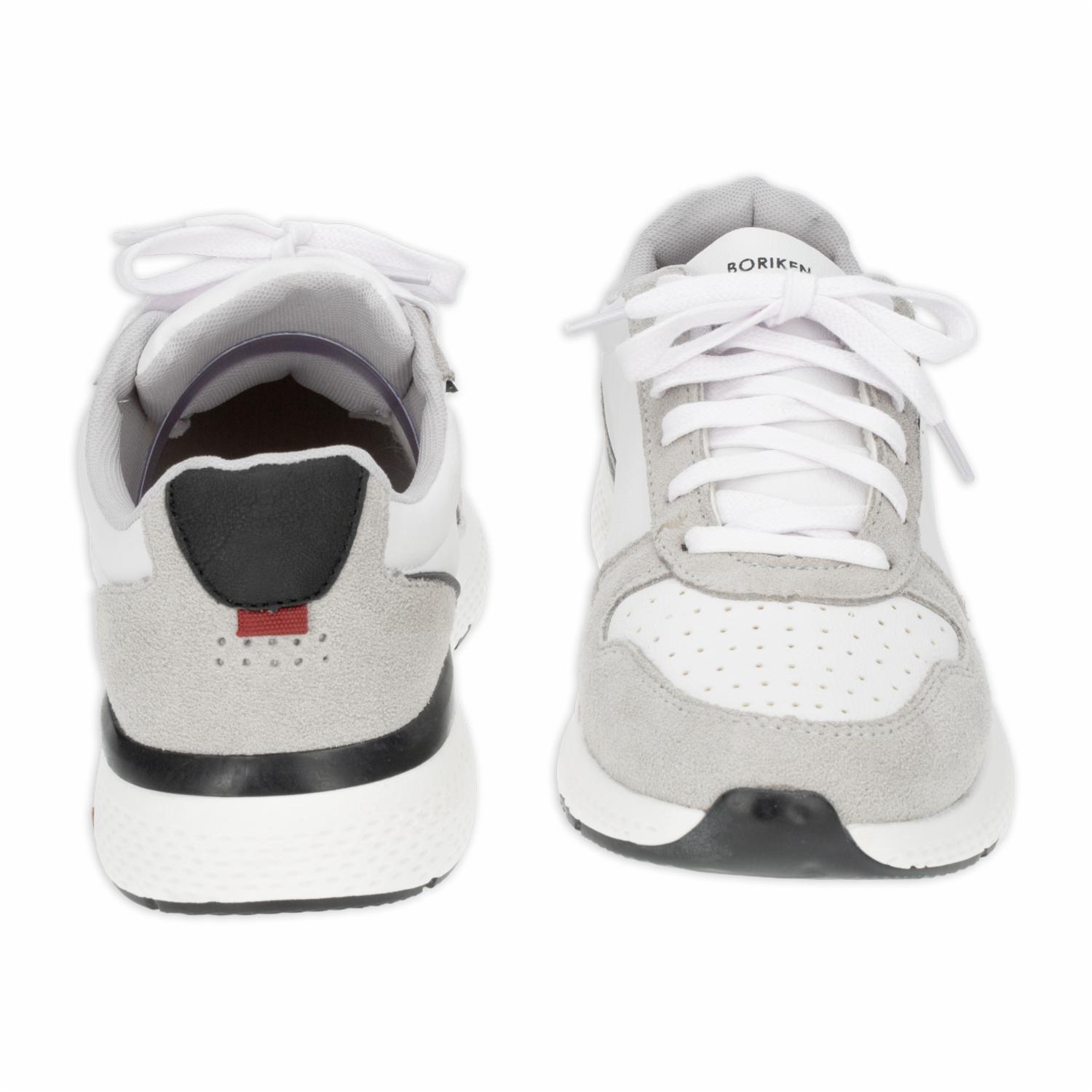 Zapato Deportivo Cordón Blanco Con Gris BORIKEN - Imagen 3