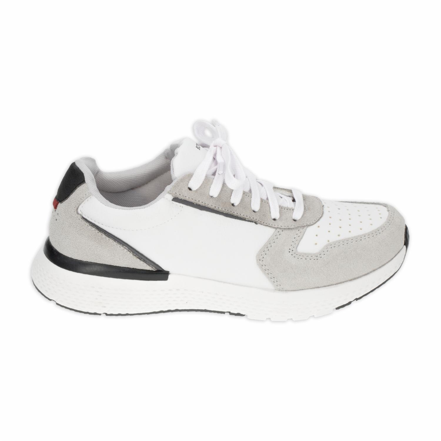 Zapato Deportivo Cordón Blanco Con Gris BORIKEN - Imagen 4