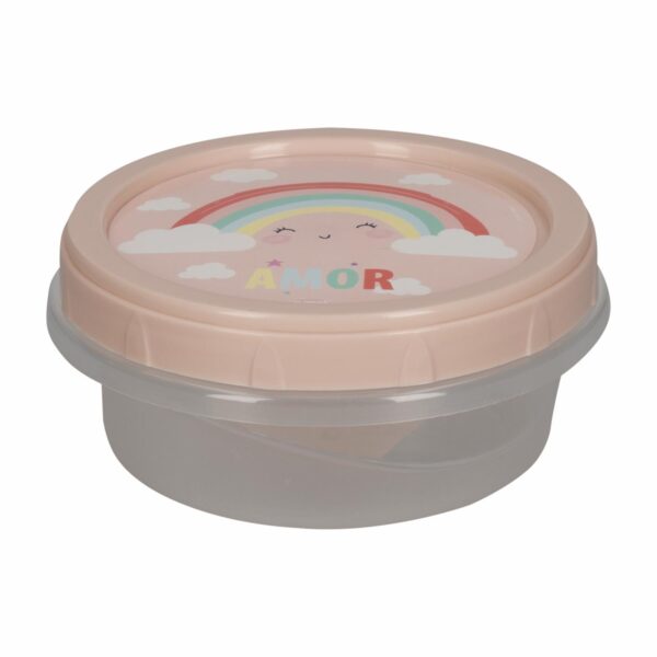 Repostero Con Tapa Rosca Diseño Arco Iris PLASÚTIL 390 Ml