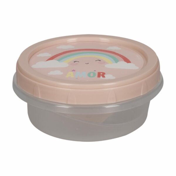 Repostero Con Tapa Rosca Diseño Arco Iris PLASÚTIL 390 Ml