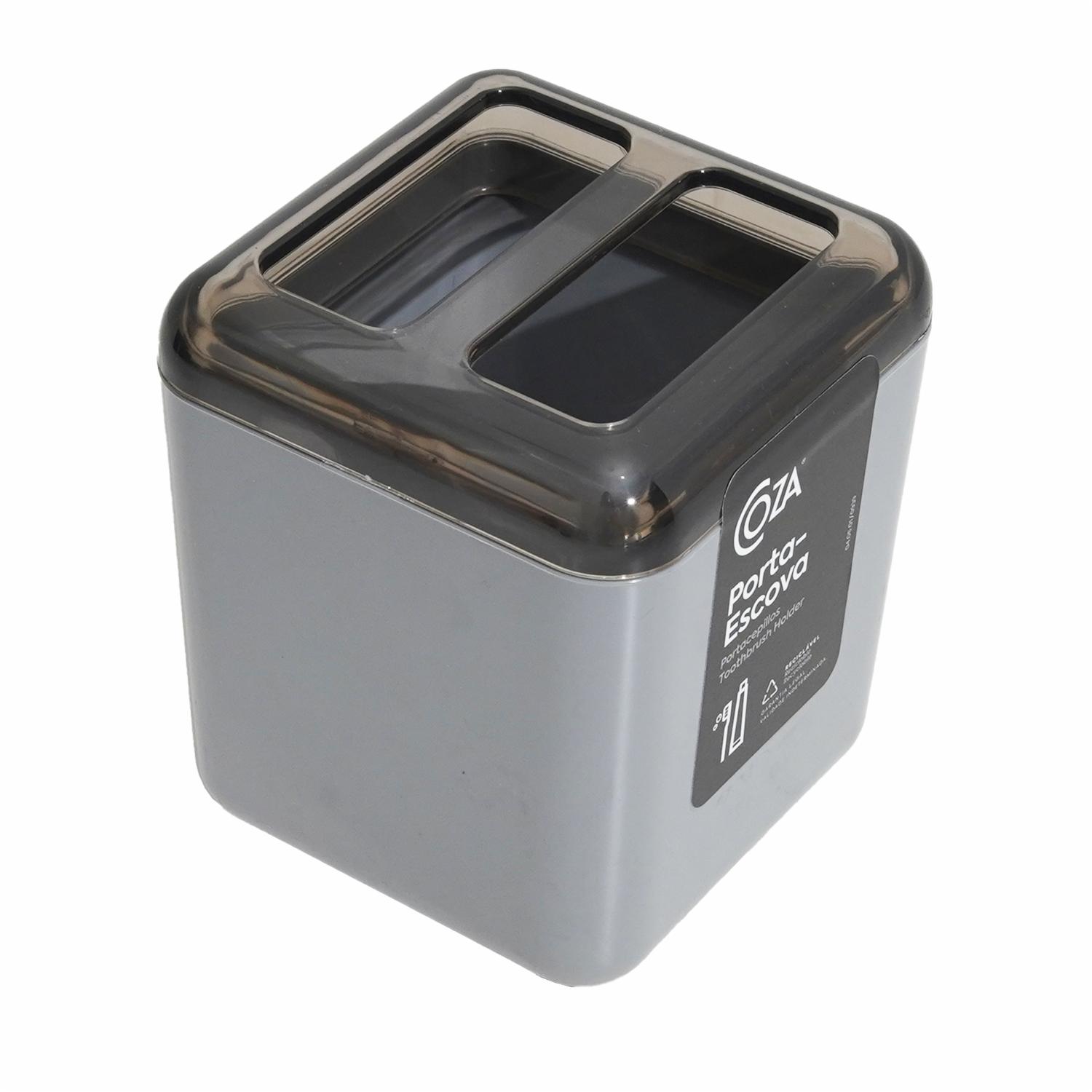 Porta Cepillos Plástico Color Gris COZA Unidad