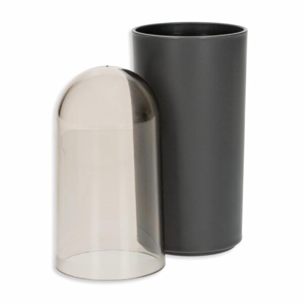 Vaso Porta Cepillos De Dientes De Plástico Con Tapa Color Gris Plomo COZZA 6,6 x 23,1 Cm - Imagen 3