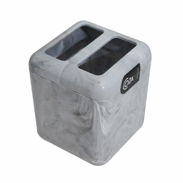 Porta Cepillos De Plástico Mármol Blanco COZZA Unidad - Imagen 2