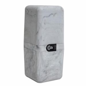 Porta Cepillos Plástico Con Tapa Mármol Blanco COZA Unidad