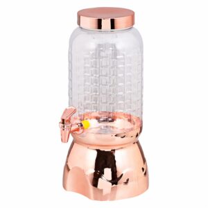 Dispensador De Bebidas Con Grifo Diseño Ondas Rose y Base Metalizada BANDEIRANTE Unidad