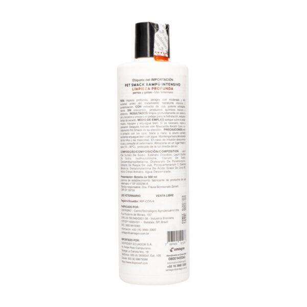 Shampoo Para Mascota Cuidado Intensivo PET SMACK 500 Ml - Imagen 2
