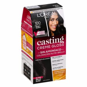 Tinte Para Cabello Creme Gloss Tono 100 Negro Rico Sin Amoníaco CASTING GLOSS L´ORÉAL 1 Kit