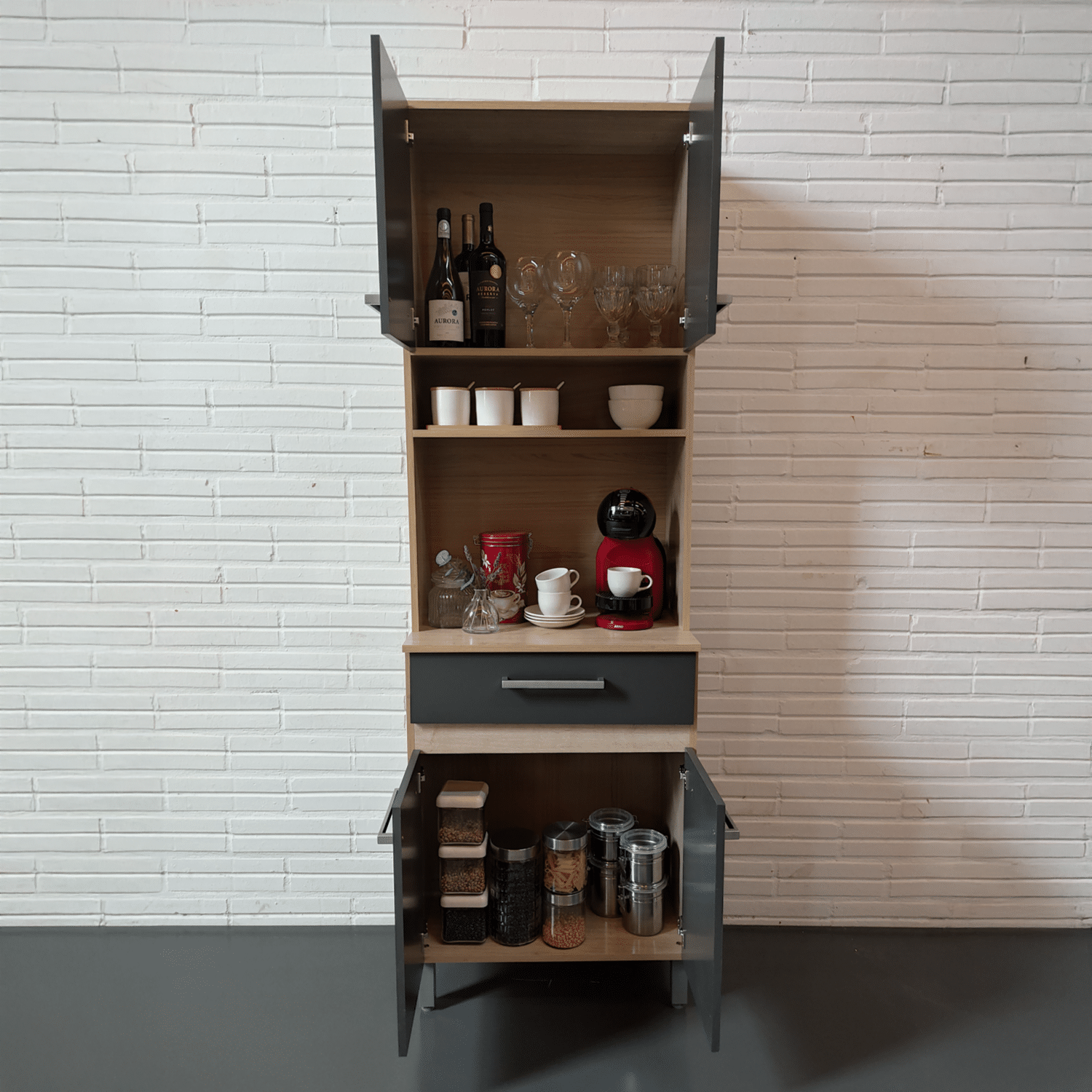 Mueble De Cocina 5 Puertas Y 1 Cajon Nogueira Blanco CASAMIA
