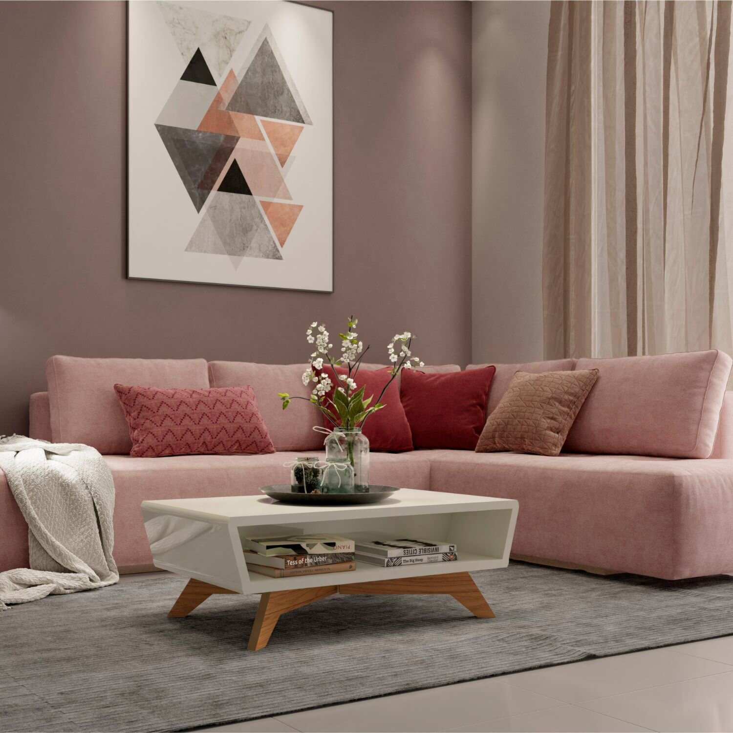 Mesa De Centro Blanco Freijo Modelo Tb715 Wj DALLA COSTA Mdf