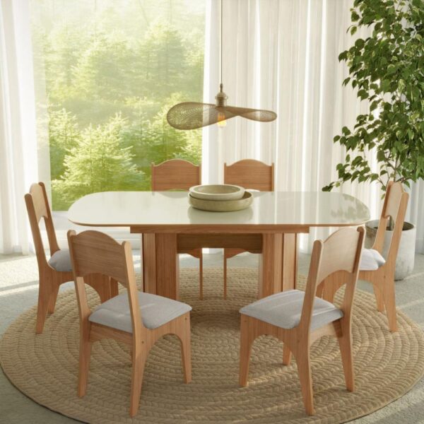 Mesa De Comedor Extensible DALLA COSTA MDF - Imagen 5