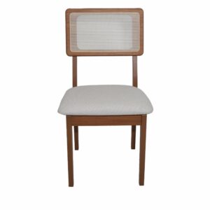Silla De Comedor Con Espaldar Tejido Con Asiento Tapizado DALLA COSTA MDF Y TEXTIL