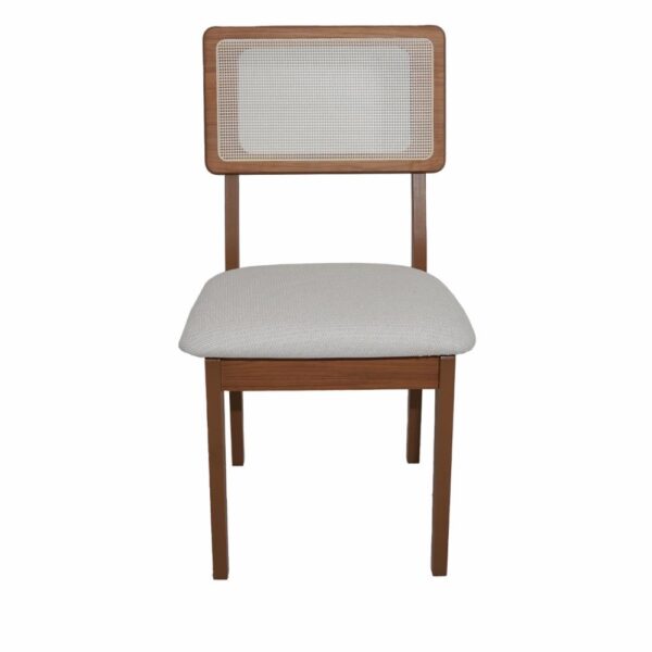Silla De Comedor Con Espaldar Tejido Con Asiento Tapizado DALLA COSTA MDF Y TEXTIL