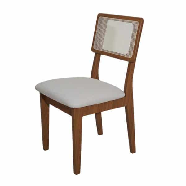 Silla De Comedor Con Espaldar Tejido Con Asiento Tapizado DALLA COSTA MDF Y TEXTIL - Imagen 3
