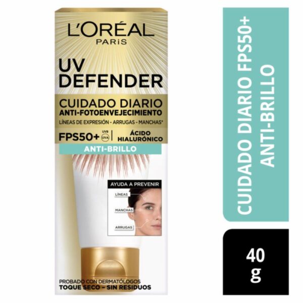 Protector Solar Facial Uv Defender Fps 50+ Anti Brillo L´ORÉAL 40 G