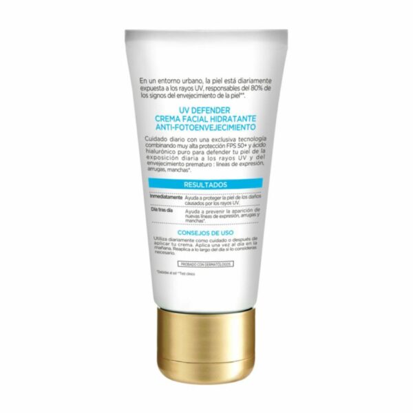 Protector Solar Facial Uv Defender Fps 50+ Hidratación Intensa L´ORÉAL 40 G - Imagen 7